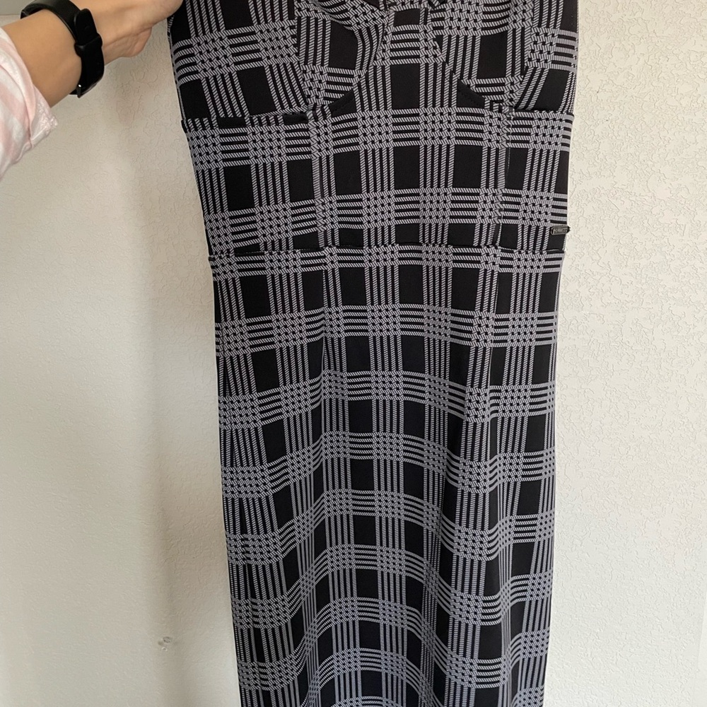 Strapless Plaid Black and Gray Women's Dress